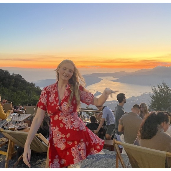 Free People Women's Red Floral Dress Sizes  Size00-2 - Picture 6 of 8